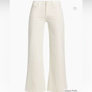 MOTHER denim high waisted cream colored jeans.